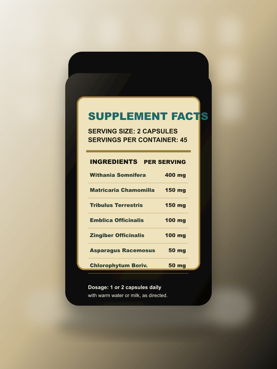 Supplement facts of Wellthrive Musclerise